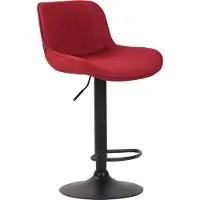 CLP Barhocker Lentini Stoff drehbar mit Höhenverstellung | Farbe rot Gestell Farbe schwarz