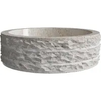 Vente-unique Aufsatzwaschbecken aus Marmor - Cremefarben - 40 cm - CIRILA