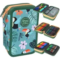 CoolPack - JUMPER 3 - Dreifach-Federmäppchen mit Zubehör - TOUCANS