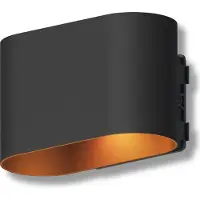 Calex LED-Außenwandlampe Potenza up/down, IP44, schwarz/gold