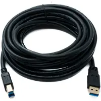 System-S USB 3.0 Kabel 5 m Typ B Stecker zu A Stecker 5 Gbit/s 100W in Schwarz