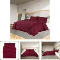 The Living Store Bettwäsche-Set Bordeauxrot 200x200 cm Leichte Mikrofaser