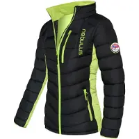Nebulus GRAFFITY Winterjacke Damen, warme Outdoorjacke, praktische & vielseitige Übergangs- & Winterjacke, P4773 - Damen, schwarz-lime, M/38
