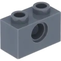 LEGO 100x Stein 1x2 mit Loch, Dunkelgrau