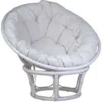 MiaMöbel Sessel 'Papasan' weiß, Ø 100 cm