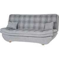 Fun-Möbel Klick-klack-Sofa Schlafsofa KANDY in Stoff Grau-Karo