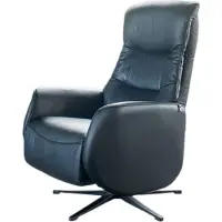 KAWOLA Sessel SARI Relaxsessel drehbar Leder schwarz