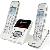 Geemarc Telecom AmpliDECT 295 DUO mit 1 schnurlosem Schwerhörigen-Telefon 30 dB mit integriertem Anrufbeantworter und einem Zusatztelefon - Deutsche Version