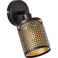Brilliant schwarz goldener Wandspot CHEVAL | 23 x 10 x 18 cm | 1x E14 max. 28 W | Kopf schwenkbar | Metall