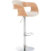CLP Barhocker KINGSTON mit Stoffbezug und hochwertiger Polsterung I Höhenverstellbarer Barstuhl mit robustem Metallgestell, Farbe: natur/creme
