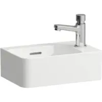 Laufen VAL Handwaschbecken, 1 Hahnloch rechts, mit Überlauf, 340x220mm, H8152800001061, Farbe: Weiß