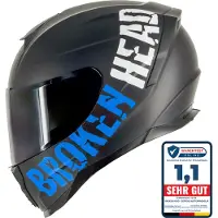 Broken Head Integralhelm BeProud Sport Blau + Schwarzes Visier XL (61-62 cm)