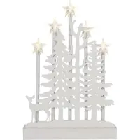 Emos LED-Weihnachtskerze, Holz, 35,5 cm, 2x AA, Innenbereich, warmweiß, Timer