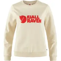 Fjällräven Pullover Logo Hoodie Damen Chalk White Flame Orange-XL