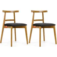 Konsimo Esstischstühle 2 St "LILIO", Graphit, Buchenholz, Vintage, 47x76,5x45cm