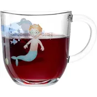 Leonardo Tasse "Meer BAMBINI AVVENTURA", bunt (mehrfarbig), H:9cm Ø:8,4cm, Glas, Trinkgefäße, Tasse, 280 ml, 6-teilig
