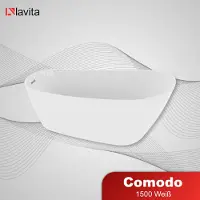 Domino LAVITA Freistehende Badewanne Comodo 1500 Acryl 150x78x72 cm| Badewannen Oval Form | Moderne | Acryl-Wanne Freistehend 2 Personen | 250 L | Antimikrobielle Beschichtung | Weiß Glanz