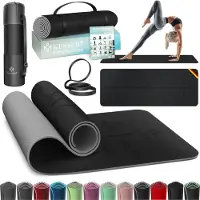 Kesser Gymnastikmatte Yogamatte TPE 183x61cm, rutschfest & gepolstert, inkl. Tragegurt