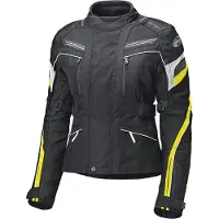 Held Lupo wasserdichte Damen Motorrad Textiljacke, schwarz/neon-gelb, XL