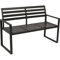 Degamo Gartenbank Parkbank Alubank ATLANTA 2-sitzer 123cm, Aluminium schwarz, wetterfest
