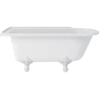 Casa Padrino Luxus Jugendstil Badewanne Weiß / Weiß 150 x 75 x H. 65 cm - Freistehende Retro Acryl Badewanne - Nostalgische Retro Badezimmer Möbel