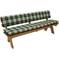 Degamo Bankauflage Bankpolster Auflagenset BOSTON für Bank 4-sitzer 195cm, grün/beige kariert, 2-teilig