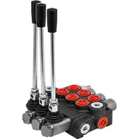 Vevor 3 Bank Hydraulikventil Handhebelventil, 11GPM Hydraulic Directional Control Valve Adjustable,6,62 kg Hydraulische Ventil, Handhebelventil Hydraulik-Steuergerät, für Landwirtschaft Baumaschinen