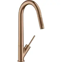 Hansgrohe Spültisch-Einhebelmischer 270 Axor Starck mit Ausziehbrause, brushed red gold