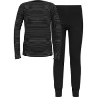 Odlo Basisschicht-Set Long Active Warm Eco Set Kids Black Grey Melange-Größe 164