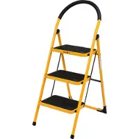 VOREL 3-stufige Klappleiter mit 36x26 cm Stufen und Antirutschpads