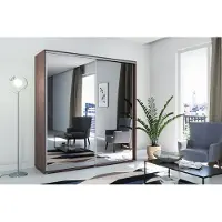 FURMEB Patryk Hojka FurMeb24 Schiebetrenschrank A1 17524562 cm â Schokolade - mit Spiegel