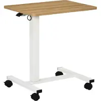 Kein Hersteller Steh-Sitz-Schreibtisch höhenverstellb., Rollen, C-förmig, Laptoptisch, 70-110cm, bis 70kg (Natural)