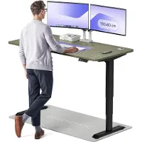 Desktronic HomePro Elektrisch höhenverstellbarer Schreibtisch 160x80cm Schwarz/Grün mit Memory-Funktion, Anti-Kollisions Technologie, USB-A und USB-C-Ladeanschlüssen