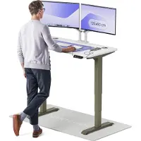 Desktronic HomePro Elektrisch höhenverstellbarer Schreibtisch 120x60cm Grün/Weiß mit Memory-Funktion, Anti-Kollisions Technologie, USB-A und USB-C-Ladeanschlüssen