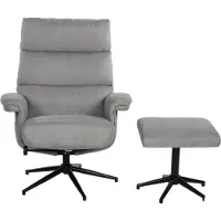 DUO sp. z o.o. TV-Sessel "Zalea", grau (steingrau), B:87cm H:108cm T:82cm, 100% Polyester, Sessel, TV-Sessel, mit Hocker und Relaxfunktion, 360 Grad drehbar