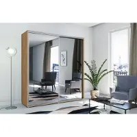 FURMEB Patryk Hojka FurMeb24 Schiebetrenschrank A1 10024562 cm â Eiche Craft Gold - mit Spiegel