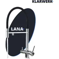 KLARWERK Lana | Flex 3-Wege Armatur Edelstahl Chrom glänzend | Trinkwasser Wasserhahn Küche | Osmose Sprudel Mischbatterie U-Auslauf 3 Anschlüsse