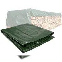 VEPATIM 8x PolyTarp PE Holzabdeckplane Schutzplane 1,5 x 10m grün reißfest wasserdicht 210g/m²