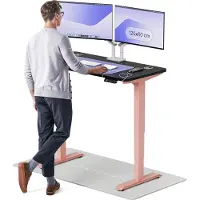 Desktronic HomePro Elektrisch höhenverstellbarer Schreibtisch 120x60cm Rosa/Schwarz mit Memory-Funktion, Anti-Kollisions Technologie, USB-A und USB-C-Ladeanschlüssen