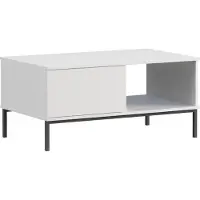 Mirjan 24 Couchtisch Querty 02, Loft Wohnzimmer Kolektion, Modern Kaffeetisch, Stilvoll Tisch (Farbe: Weiß)