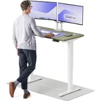 Desktronic HomePro Elektrisch höhenverstellbarer Schreibtisch 120x60cm Weiß/Grün mit Memory-Funktion, Anti-Kollisions Technologie, USB-A und USB-C-Ladeanschlüssen