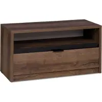 Konsimo RTV-Schrank mit Türen mit Einlegeböde "MERO", Braun, Spanplatte, Elegant, 90x46x40cm