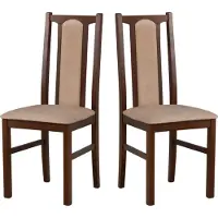 LeafDesign Esszimmerstühle Holz - Stuhl Buche Massiv - Stühle Esszimmer 2er Set - Holzstuhl - Esstischstühle -Küchenstühle 2er Set, KOLGA, nussbaum