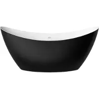 Casa Padrino Freistehende Luxus Acryl Badewanne Schwarz / Weiß 173 x 73 x H. 75 cm - Luxus Bad Accessoires - Luxus Kollektion