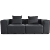 HOME DELUXE - Sofa VERONA - Anthrazit, Größe: S - ca. 240 x 70 x 120 cm, Sitzhöhe: 46 cm, Sitztiefe: 80 cm, inkl. Kissen I Modulares Sofa Modulsofa Ecksofa Wohnlandschaft