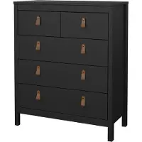 Ebuy24 Madrid Kommode 5 Schubladen schwarz matt.