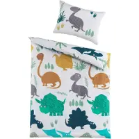 Holiday Heimtex Baby Bettwäsche DINOWELT - Renforcé-Qualität aus 100 % Baumwolle, 100x135 cm