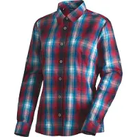 Maier Sports Funktionsbluse "Nanni", Damen, Gr. 46, nightbreak, 85% Polyester, 15% Viskose, Blusen Funktionsbluse, Damen Bluse, leichte Langarmbluse, Blusen-Shirt, Karobluse, Reg Fit