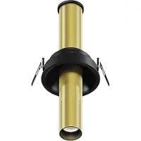 Maytoni Einbaustrahler Focus T LED incl. Schwarz und Messing aus Aluminum 7W für Küche, Schlafzimmer, Wohnzimmer, Esszimmer, Lobby
