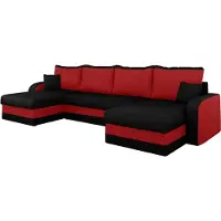 Mirjan 24 Ecksofa Kris U, Stilvoll Eckcouch mit Bettkasten und Schlaffunktion, U-Form, Schlafsofa (Mikrofaza 0015 + Mikrofaza 0022)